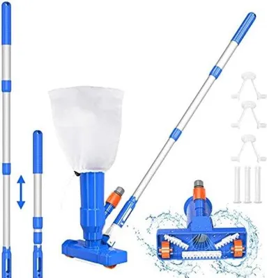 Produktbild von Famanu Poolstaubsauger - Verbesserte Aluminiumstange - Blau