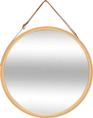 Zdjęcie produktu dla Okrągłe lustro w bambusowej ramie LOBEE, Ø 38 cm