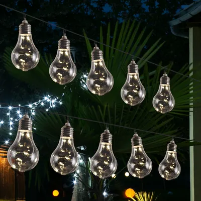 Produktbild von LED Solar Lichterkette GLOW - 10 Glühbirnen mit Drahtlichterkette - Lichtsensor - L: 1,9m