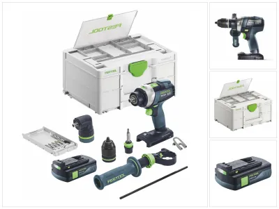 Image de Festool TPC 18/4 I-Basic-Set Perceuse-visseuse à percussion sans fil 18 V 75 Nm Brushless + 1x batterie 3,0 Ah + Systainer - sans chargeur