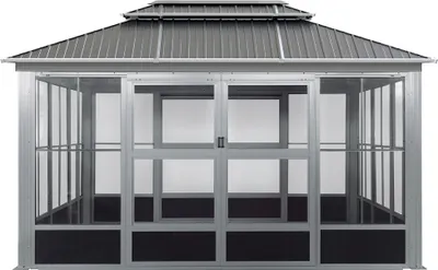 Produktbild von Sojag Olan 1014 Pavillon mit Seitenteilen Grau 4x3 m
