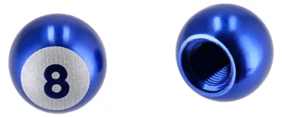 Produktbild von Set: 2x Ventilkappe "Eightball", Blau eloxiert