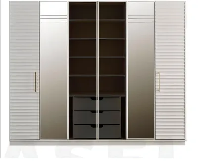 Produktbild von Modernes Doppelbett 2x Nachttische Kleiderschrank Schlafzimmer Set 4tlg