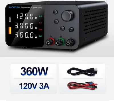Produktbild von Labor DC Netzgerät - TPS1203 120V 3A - Einstellbares Labornetzteil - Schaltnetzteil 50/60Hz - USB-A & USB-C - OCP & Kurzschlussalarm - Single Output