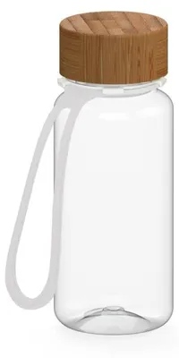 Obrázek produktu pro Láhev na pití se silikonovým řemínkem "Natural" - 400 ml, sportovní láhev, která neprosakuje, vyrobená z materiálu bez BPA - průhledná/transparentní