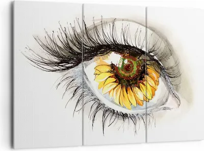 Produktbild von Bild auf Leinwand - Leinwandbild - Sonnenblume Auge Computer Blume - 165x110cm - Wand Bild - Wanddeko - Leinwanddruck - Bilder - Kunstdruck - Leinwand bilder - Wandkunst - CE165x110-3003