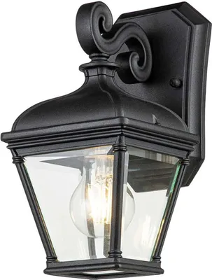 Obrázek produktu pro Venkovní nástěnné svítidlo Hliníkové sklo V: 27,4 cm IP44 Černá E27 Vintage design