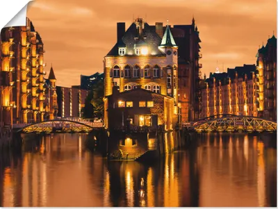 Produktbild von ARTland Poster Speicherstadt in Hamburg Größe: 80x60 cm