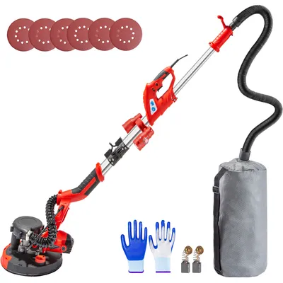 Produktbild von VEVOR Exzenterschleifer 225 mm, Schleifmaschine Werkzeug 710W, Schleifmaschine 800-1750 U / min 3m Netzkabel mit LED-Leuchtband, Vakuumbeutel, Handschuhe, Schutzbrille