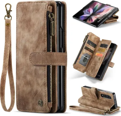Produktbild von Caseme C30 Samsung Galaxy Z Fold 4 Hülle Klapphülle Geldbörse - Braun