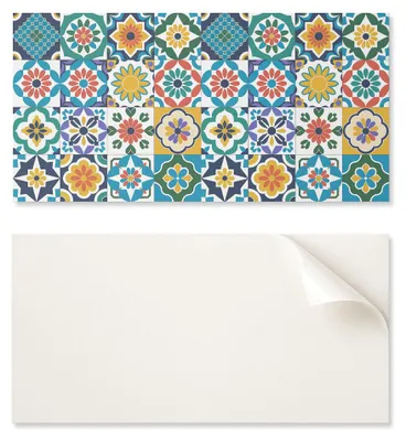 Obrázek produktu pro Vinylová stěnová deska pro moderní interiéry, rozměry 100 x 50 cm, s květinovými a geometrickými vzory