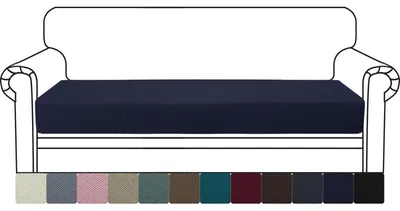 Obrázek produktu pro Potah na sedací polštář pro pohovku (3 místa), zelený, elastický, protiskluzový, geometrický design