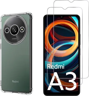 Image de Housse antichoc pour Xiaomi Redmi A3 et 2 protections d'écran en verre trempé Phonillico®