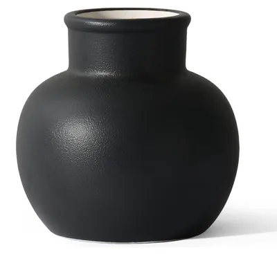 Keramikvase 14 cm schwarz – moderne Tafelvaas für Boho-Deko