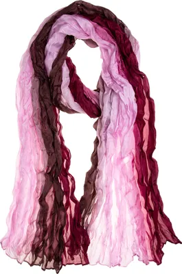Produktbild von Knitterschal Halstuch Schal XXL lila weinrot Farbverlauf Seide 180x90cm
