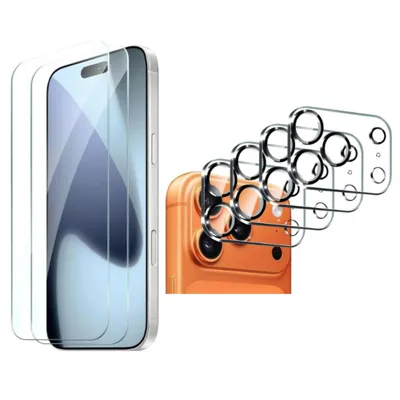 Produktbild von CLM-Tech 2er Set Schutzfolie kompatibel mit iPhone 17 Pro Max - 1X Panzerfolie + 1X Kameraschutz Kameraglas Panzerglas Displayschutz 9H Glas Displayfolie Schutzglas 6,9 Zoll kristallklar