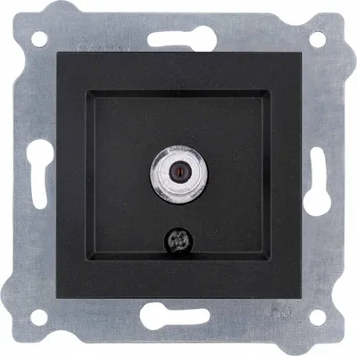 Image de Prise SAT avec filtre, connecteur type F Noir métallique 262/14E EXEN