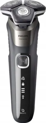 Produktbild von Philips SHAVER Series 5000 S5887/30, Rotationstrasierer, Schwarz, Grau, Tasten, LED, Batterie / USB, Integrierte Batterie