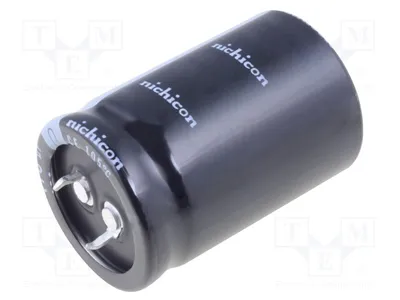 Immagine prodotto di 1 condensatore: elettrolitico a innesto, 150uF, 400VDC, dimensioni Ø25x25mm, modello LGX2G151MELA25