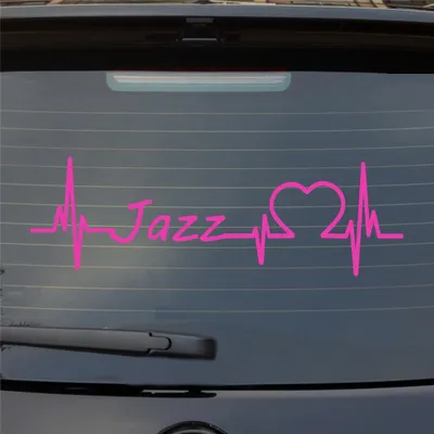 Produktbild von Heckscheibenaufkleber Jazz Puls Herzschlag Auto-Aufkleber 55x17 cm Pink Auto Aufkleber Sticker