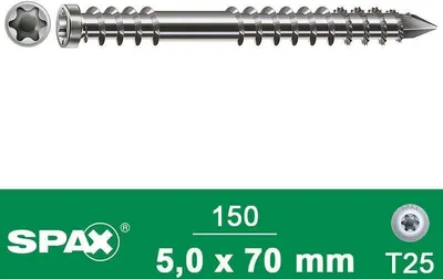 Produktbild von SPAX Terrassenschraube, 5x70 mm, 150 Stück, Zylinderkopf, 4507000500709