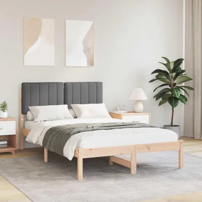 Image de Maison Exclusive - Sommier avec tête de lit rembourrée Gris foncé 120 x 190 cm