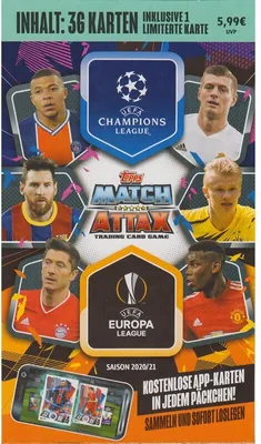 Zdjęcie produktu dla Topps Champions League 2020/21 - Karty kolekcjonerskie - 1 blister