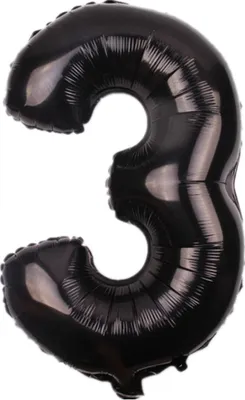 Produktbild von Zahl Luftballon XL 75CM Nummer Folienballon Schwarz 3