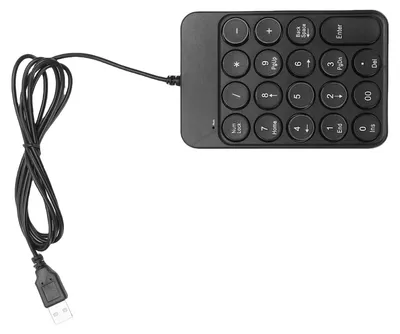 Obrázok produktu pre Káblová numerická klávesnica USB s 19 klávesmi a okrúhlymi klávesmi – ergonomická prenosná numerická klávesnica pre notebook