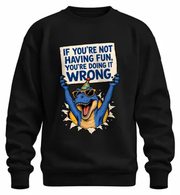Produktbild von If Youre Not Having Fun Youre Doing It Statement Sarkasmus Sweatshirt Pullover, Schwarz, XL