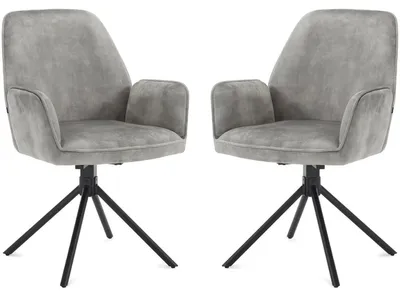 Productafbeelding van Set van 2 armleunstoelen Noah - Grijs