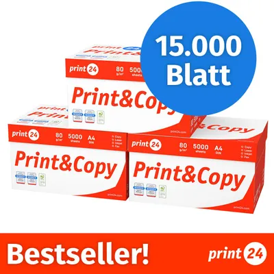 Produktbild von Druckerpapier Kopierpapier 15000 Blatt 30 x 500 A4 Premium Hochweiß CIE 160 PEFC