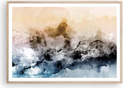 Produktbild von Gerahmtes Poster - Rahmen in heller Eiche - Abstraktion Wolken Berge - 100x70 cm - Wand Bild - Wanddeko - Wandbilder - Kunstposter - Wandposter - Bilderrahmen - Bilder - Kunstdruck - P2NAA100x70-4894