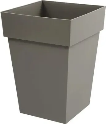 Produktbild von Mittelhoher quadratischer Blumentopf – 39 x 39 x 53 cm – 51 L – Taupe
