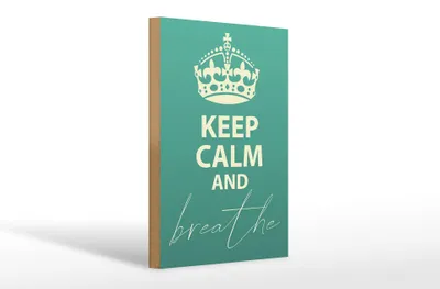 Produktbild von Holzschild Spruch 20x30cm Keep Calm and breath