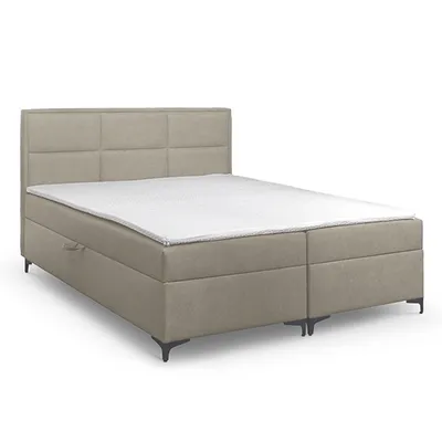 Produktbild von BETTSO Boxspringbett mit 2x Bettkasten Gepolstert Doppelbett mit Matratze und Topper Polsterbett für das Schlafzimmer VADUZ 160x200cm Beige