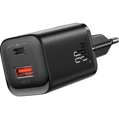 Produktbild von Joyroom Schnellladegert 30W Usb-A / Usb-C Pd/Qc/Afc/Fcp Schwarz
