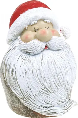Produktbild von Weihnachtsmann Figur Santa Claus Deko Polyresin 15cm Rot Weiß Glitzer Nikolaus