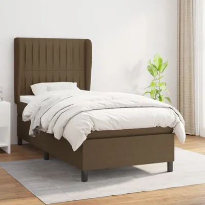 Produktbild von Möbel Boxspringbett mit Matratze Dunkelbraun 100x200 cm Stoff - Klassische Betten 3128104