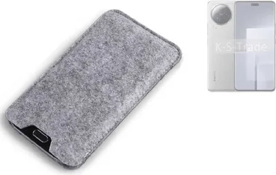 Produktbild von K-S-Trade Filz Handyhülle kompatibel mit Xiaomi Civi 3 Schutzhülle Filztasche Filz Tasche Case Sleeve Handy Hülle Filzhülle grau