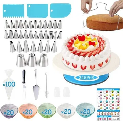 Immagine prodotto di Set da pasticceria - Set per decorare torte - Set per preparare torte - Torta di compleanno - Decorazioni per torte - Set da forno