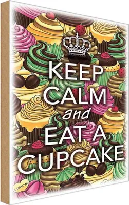Produktbild von vianmo Holzschild 30x20 cm Keep Calm and eat a Cupcake