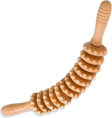 Produktbild von Faszienroller Massager, Buchenholz, Antizellulitis, Muskelentspannung, Körperformung