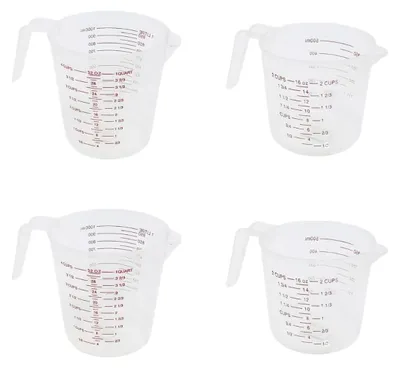 Messbecher-Set 4-teilig, 500 ml & 1 l, PP, durchsichtig, mit Griff