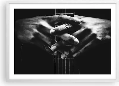 Produktbild von Gerahmtes Poster - Weißer Rahmen - Gitarre Musiker Musik - 70x50 cm - Wand Bild - Wanddeko - Wandbilder - Kunstposter - Wandposter - Bilderrahmen - Bilder - Kunstdruck - P2WAA70x50-4960