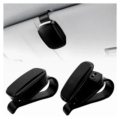 Produktbild von 2 Stück Brillenhalter für das Auto, Schwarz, Druckknopfdesign, für Lesebrillen, Kurzsichtigkeitsbrillen und Sonnenbrillen