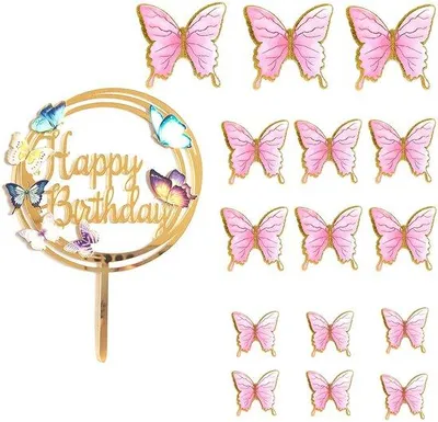 Produktbild von Tafeldekorationen – Geburtstagstafeldekoration Schmetterling – Ideal für Feiern, Hochzeiten, Geburtstage – Set aus 16