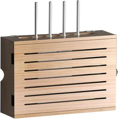 Router-Aufbewahrungsbox, Wandregal, Kabelmanagement, Holz, 40x20x10 cm