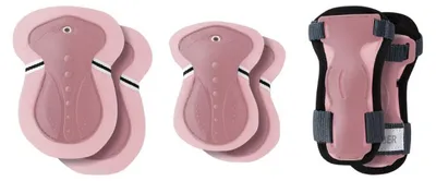 Zdjęcie produktu dla Zestaw 3 sztuk ochraniaczy Globber Junior XS (dla dzieci w wieku 6–10 lat), kolor pastelowy róż, waga 25–50 kg