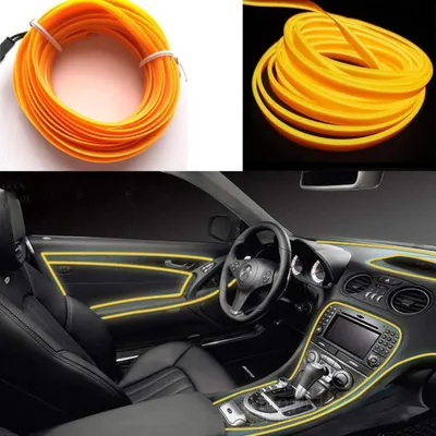 Produktbild von EL-Seil Licht Auto Kit 3m Neon Lichter Innenbeleuchtung Gelb